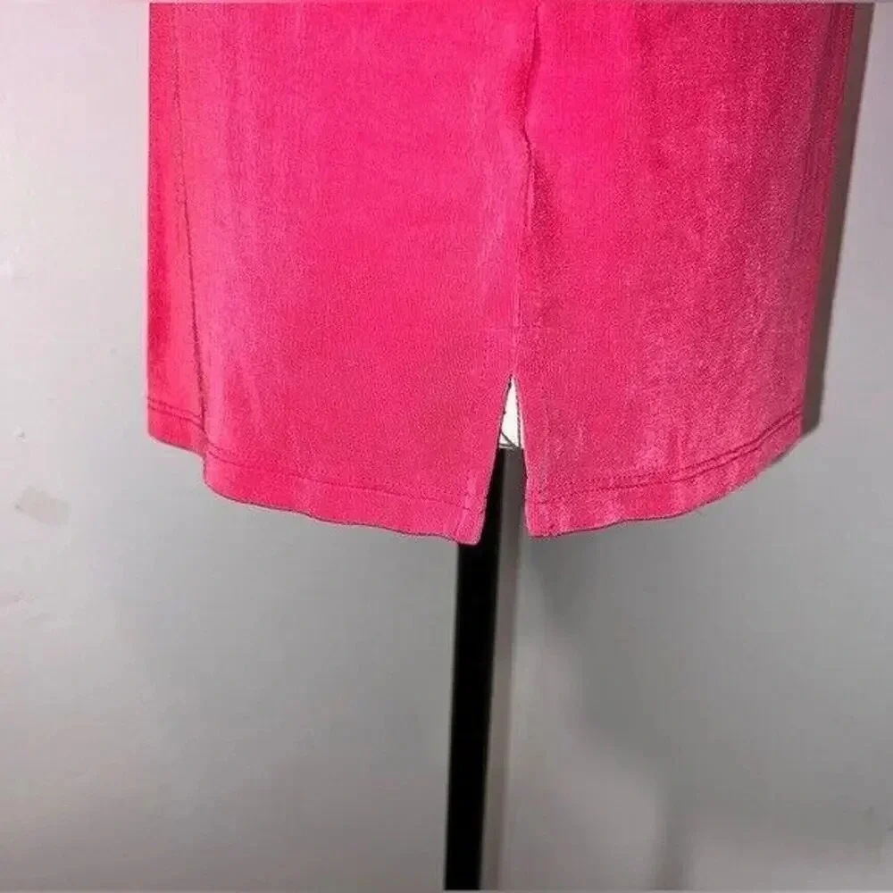 Vintage Chico’s, pink, sleeveless turtleneck, L micro ribbed stretch liquid knit